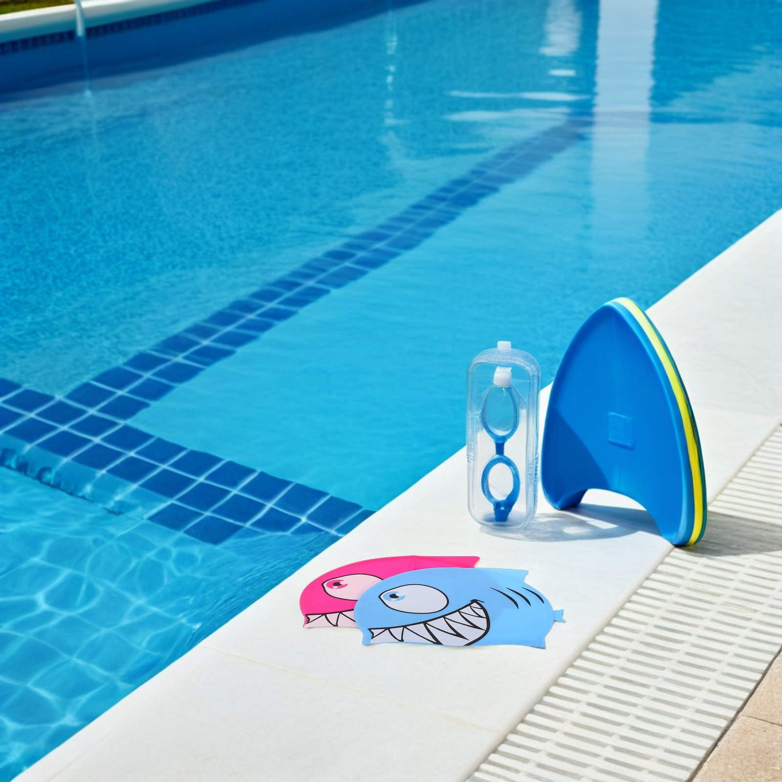 Swim Hat Silicone - 2Pcs Kids Fish Pattern Silicone Swim
