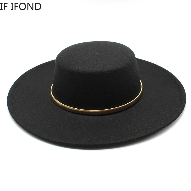 Black Big Wide Brim Church Der - Fedora Hat Wool recension och pris