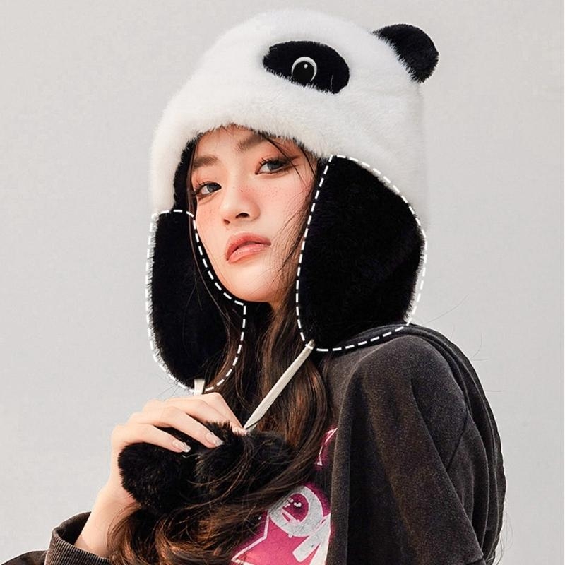 Panda Ear Hat Panda Earflap Ha - Winter Trapper Hat recension och pris