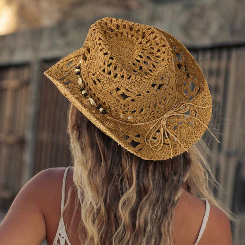 1pc Boho Shell Hollow Out Stra - Cowboy Hat Straw recension och pris