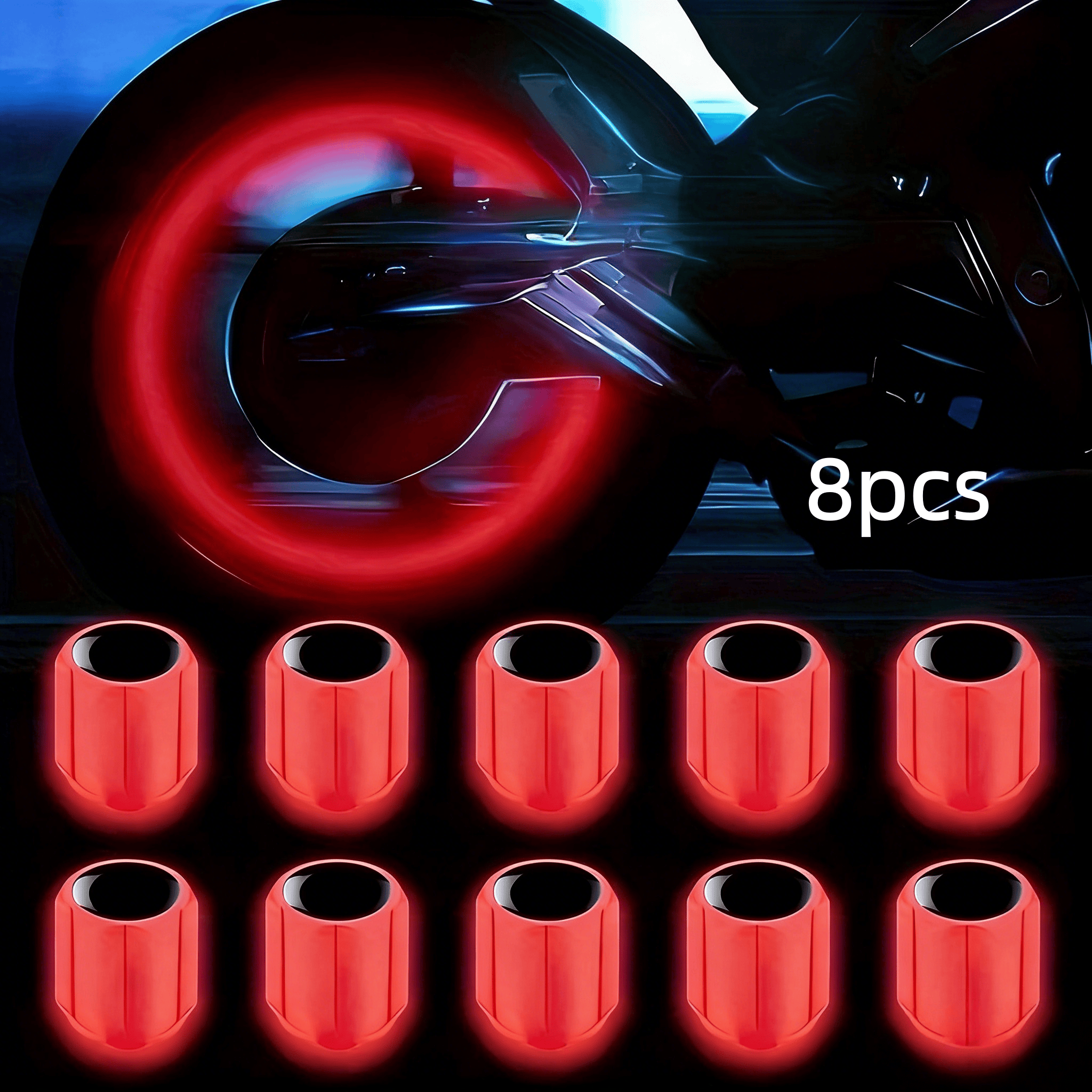 8Pcs Illuminated Tire Valve Ca - Snapback Hat Flat recension och pris