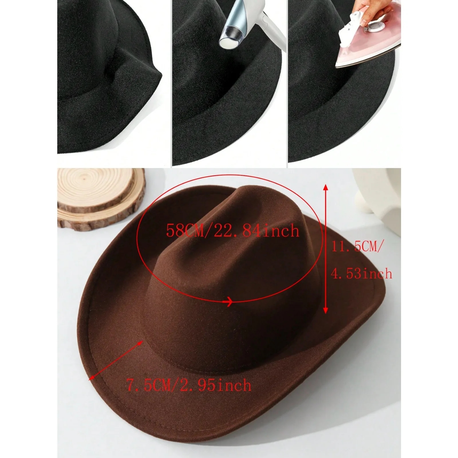 1 Piece Unisex Solid Cowgirl/C - Cowboy Hat Straw recension och pris