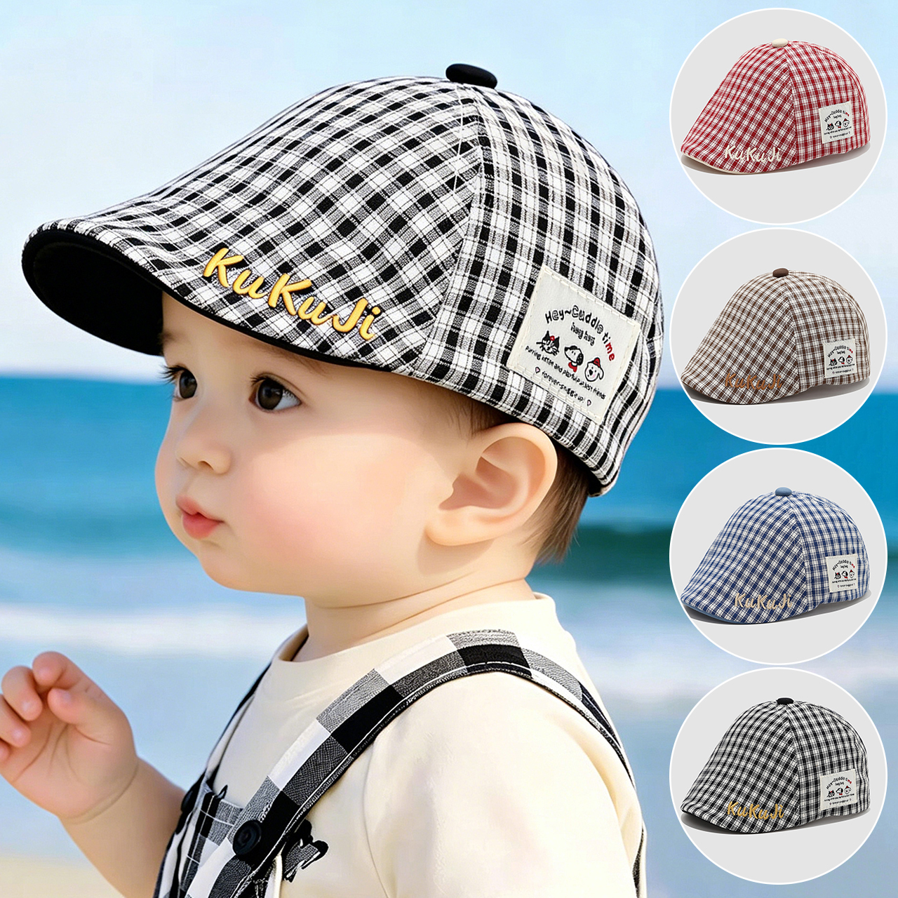 Fashion Children Checkered Ber - Visor Sun Hat recension och pris