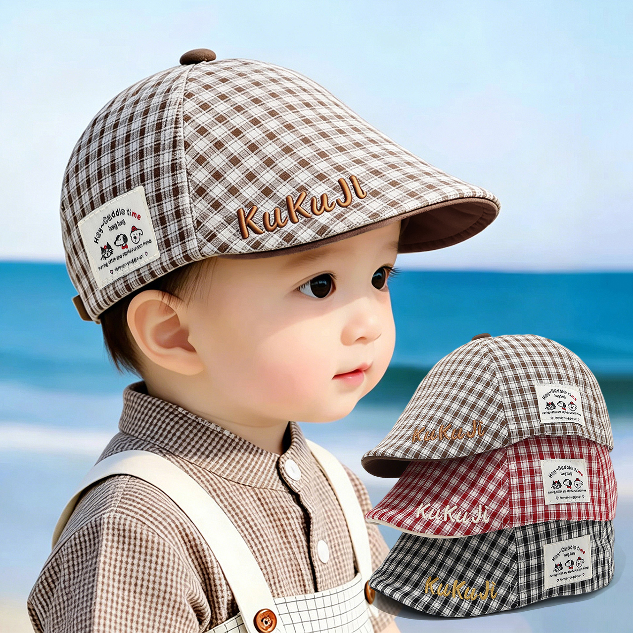 Fashion Children Checkered Ber - Visor Sun Hat recension och pris