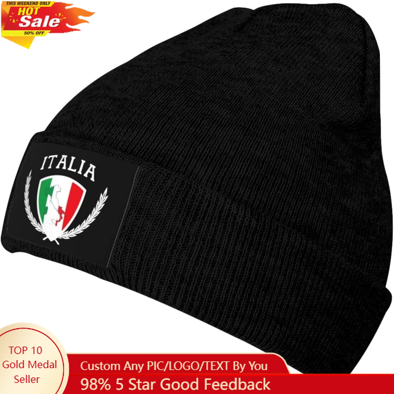 Italia Italy Italian Flag Knit - Beanie Cuffed Knit recension och pris