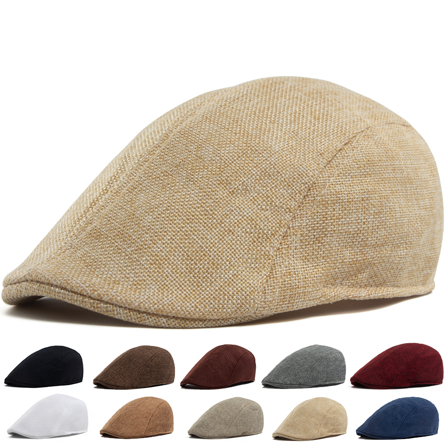 Men's Linen Flat Cap Spring Su - Newsboy Cap Ivy recension och pris