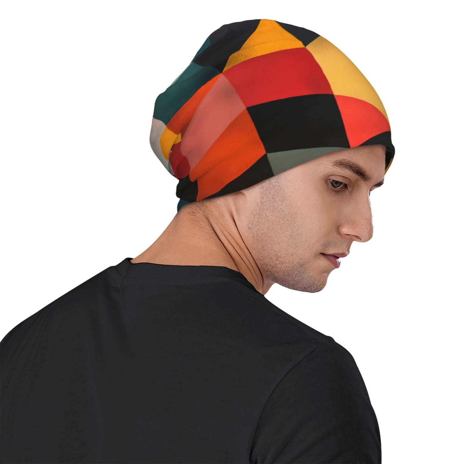 Geometric Cube Pattern Art Pri - Beanie Cuffed Knit recension och pris