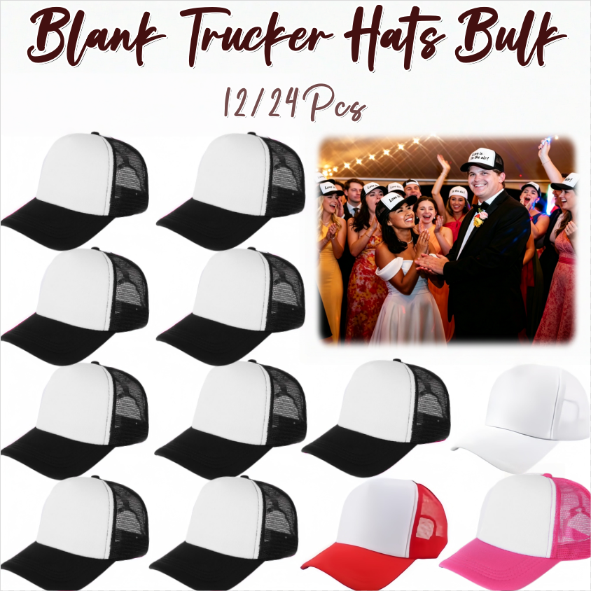 12-24Pcs Blank Trucker Hats Bu - Trucker Cap Mesh recension och pris