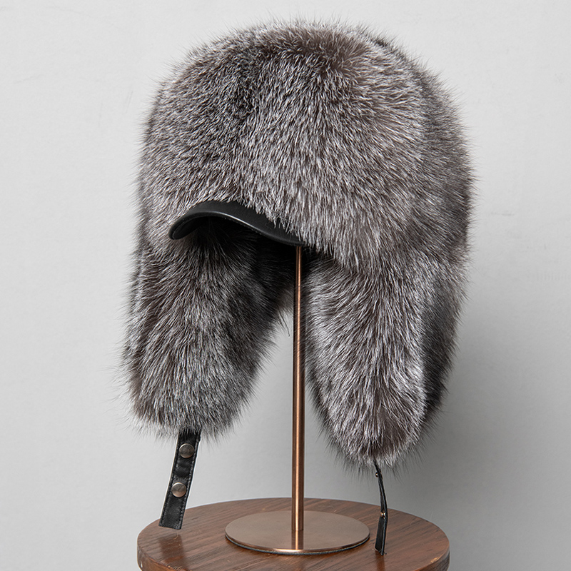 100% Real Fox Fur Hats Women's - Trapper Hat Ear Flap recension och pris