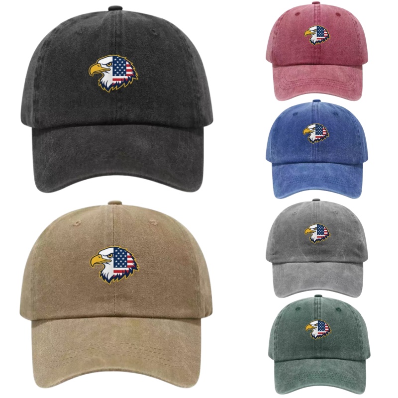 USA Bald Eagle Printed Washed  - Golf Cap Dad recension och pris