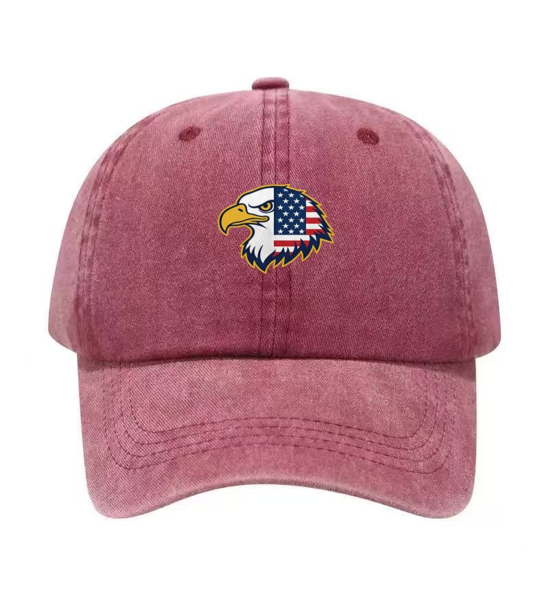 USA Bald Eagle Printed Washed  - Golf Cap Dad recension och pris