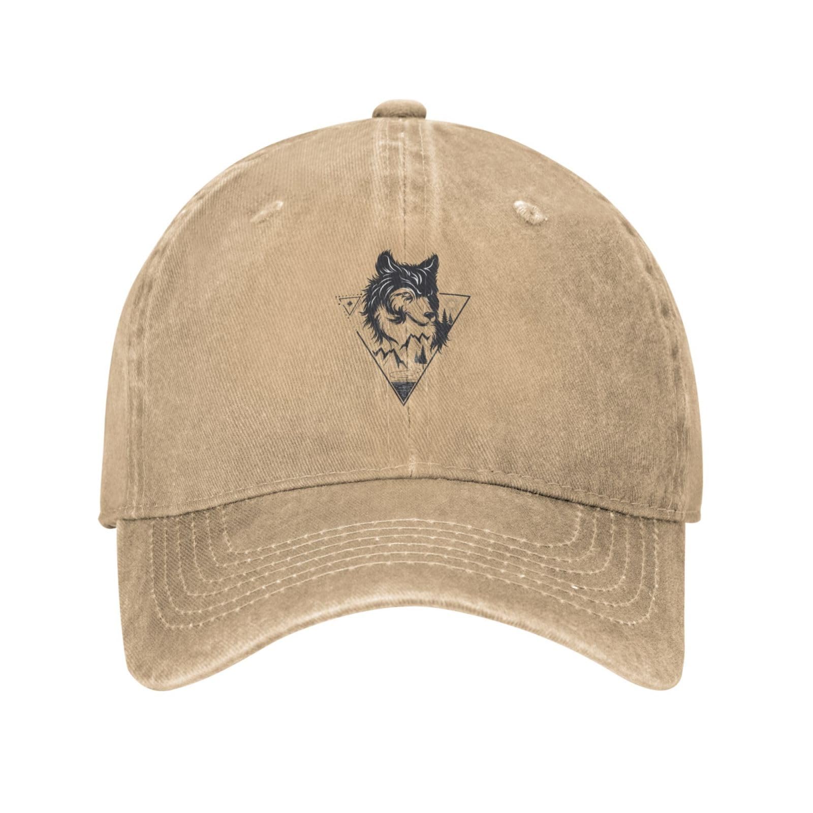 Wolf Head and Nature Symbols B - Golf Cap Dad recension och pris