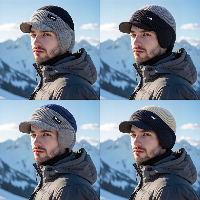 Dual-Tone Knit Baseball Cap- O - Trapper Hat Ear Flap recension och pris