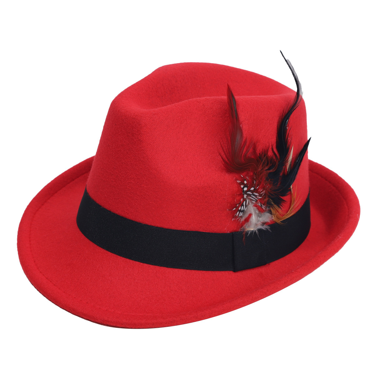 Hot-Selling Feather Top Hat Br - Fedora Hat Wool recension och pris